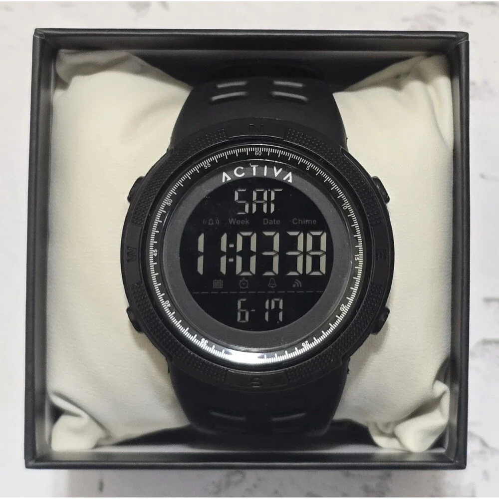 Activa X Invicta Men's Digital Watch-50mm All Black ACW1915-008 Brand New
